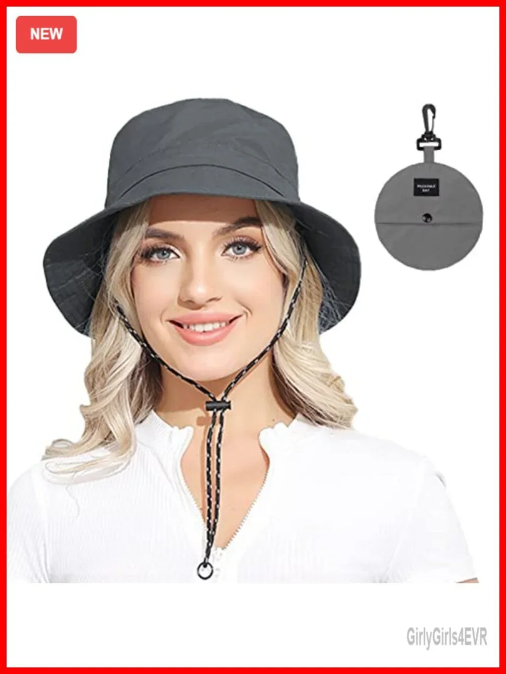 Waterproof UV Protection Packable Bucket Hat - Adjustable